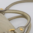 Miu Miu Hand Bag Vitellolux 2way Beige Gold Auth 211204V-8