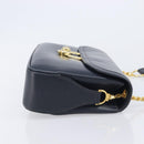 GUCCI Shoulder Bag Leather Navy Gold Auth 211207A-4