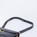 GUCCI Shoulder Bag Leather Navy Gold Auth 211207A-8