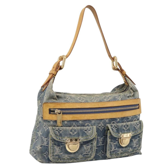 LOUIS VUITTON Monogram Denim Buggy PM Shoulder Bag Blue M95049 LV Auth 211214V