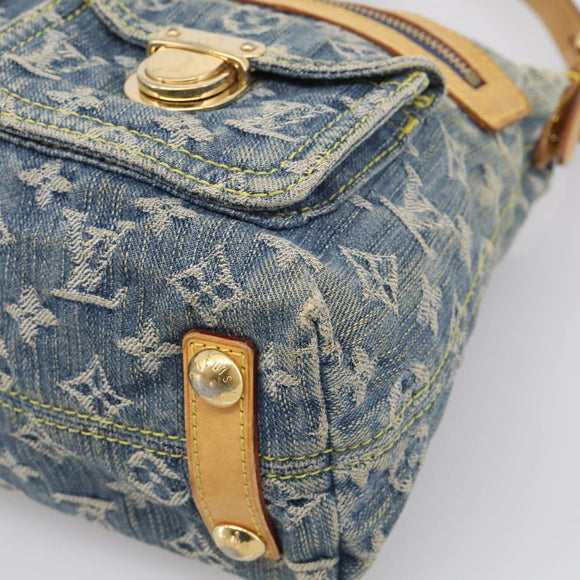 LOUIS VUITTON Monogram Denim Buggy PM Shoulder Bag Blue M95049 LV Auth 211214V