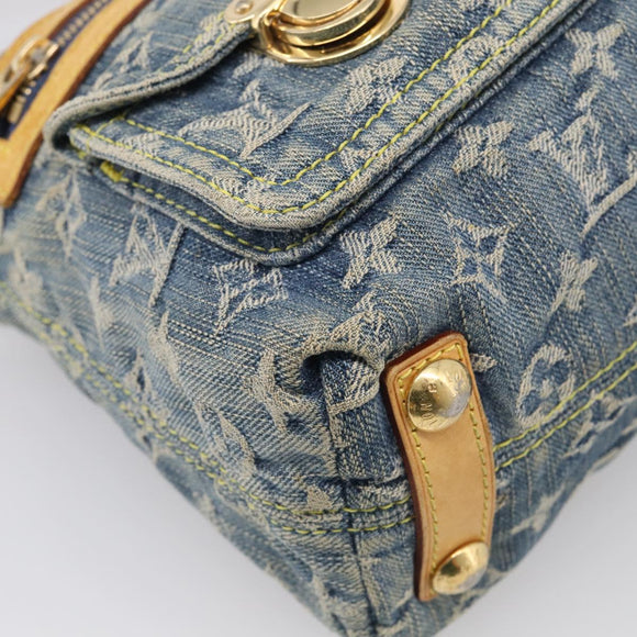 LOUIS VUITTON Monogram Denim Buggy PM Shoulder Bag Blue M95049 LV Auth 211214V