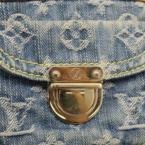 LOUIS VUITTON Monogram Denim Buggy PM Shoulder Bag Blue M95049 LV Auth 211214V