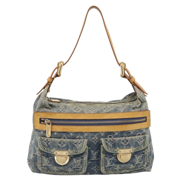 LOUIS VUITTON Monogram Denim Buggy PM Shoulder Bag Blue M95049 LV Auth 211214V
