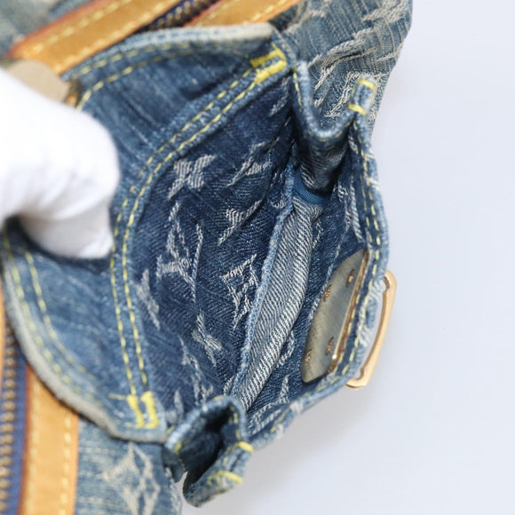 LOUIS VUITTON Monogram Denim Buggy PM Shoulder Bag Blue M95049 LV Auth 211214V