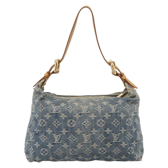 LOUIS VUITTON Monogram Denim Buggy PM Shoulder Bag Blue M95049 LV Auth 211214V