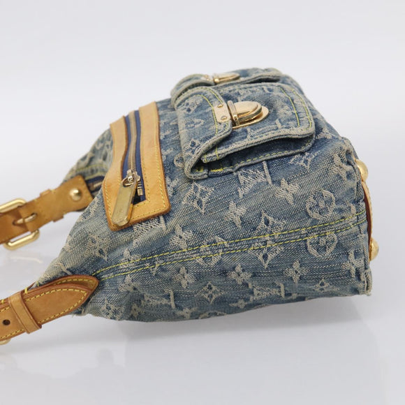 LOUIS VUITTON Monogram Denim Buggy PM Shoulder Bag Blue M95049 LV Auth 211214V