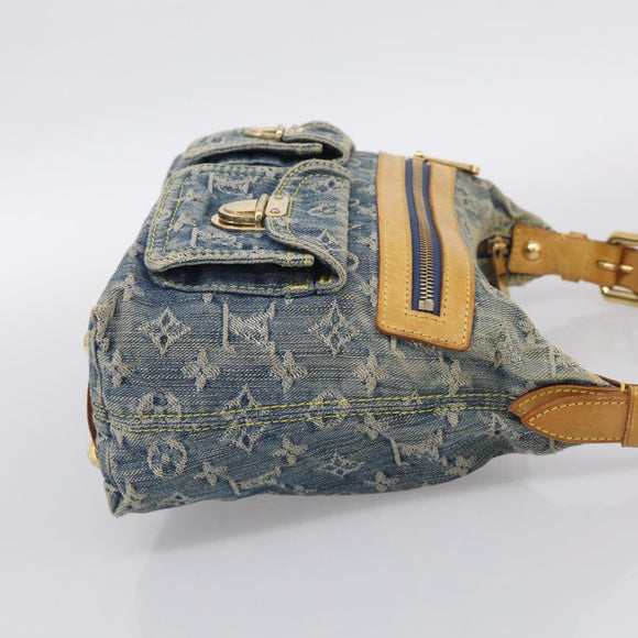 LOUIS VUITTON Monogram Denim Buggy PM Shoulder Bag Blue M95049 LV Auth 211214V
