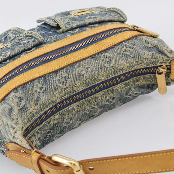LOUIS VUITTON Monogram Denim Buggy PM Shoulder Bag Blue M95049 LV Auth 211214V