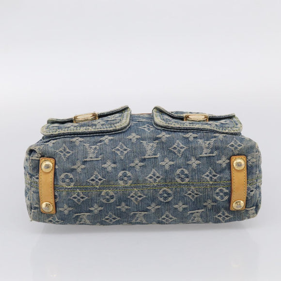 LOUIS VUITTON Monogram Denim Buggy PM Shoulder Bag Blue M95049 LV Auth 211214V