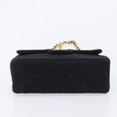 CHANEL Mini Matelasse 18 Chain Shoulder Bag Cotton Black Gold CC Auth 211216SAV-10