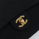CHANEL Mini Matelasse 18 Chain Shoulder Bag Cotton Black Gold CC Auth 211216SAV-15