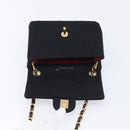 CHANEL Mini Matelasse 18 Chain Shoulder Bag Cotton Black Gold CC Auth 211216SAV-17