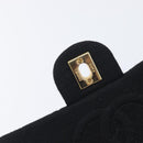 CHANEL Mini Matelasse 18 Chain Shoulder Bag Cotton Black Gold CC Auth 211216SAV-19