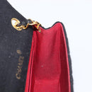 CHANEL Mini Matelasse 18 Chain Shoulder Bag Cotton Black Gold CC Auth 211216SAV-22