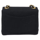 CHANEL Mini Matelasse 18 Chain Shoulder Bag Cotton Black Gold CC Auth 211216SAV-3