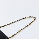 CHANEL Mini Matelasse 18 Chain Shoulder Bag Cotton Black Gold CC Auth 211216SAV-8