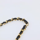 CHANEL Mini Matelasse 18 Chain Shoulder Bag Cotton Black Gold CC Auth 211216SAV-9