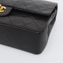 CHANEL Matelasse 25 Chain Shoulder Bag Lamb Skin Black Gold CC Auth 211217SAV-10