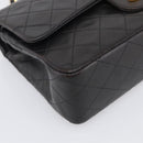 CHANEL Matelasse 25 Chain Shoulder Bag Lamb Skin Black Gold CC Auth 211217SAV-11