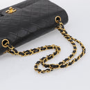 CHANEL Matelasse 25 Chain Shoulder Bag Lamb Skin Black Gold CC Auth 211217SAV-7