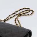 CHANEL Matelasse 25 Chain Shoulder Bag Lamb Skin Black Gold CC Auth 211217SAV-8