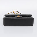 CHANEL Matelasse 25 Chain Shoulder Bag Lamb Skin Black Gold CC Auth 211217SAV-9