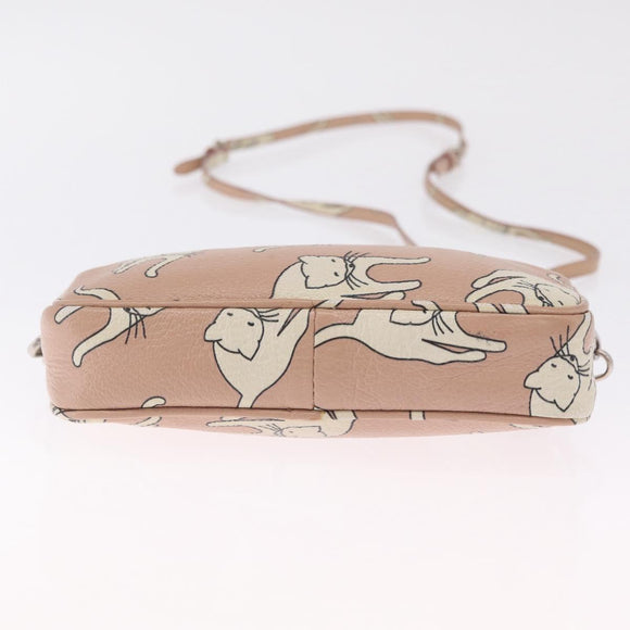 Miu Miu Shoulder Bag Leather Pink Silver Auth 211218A