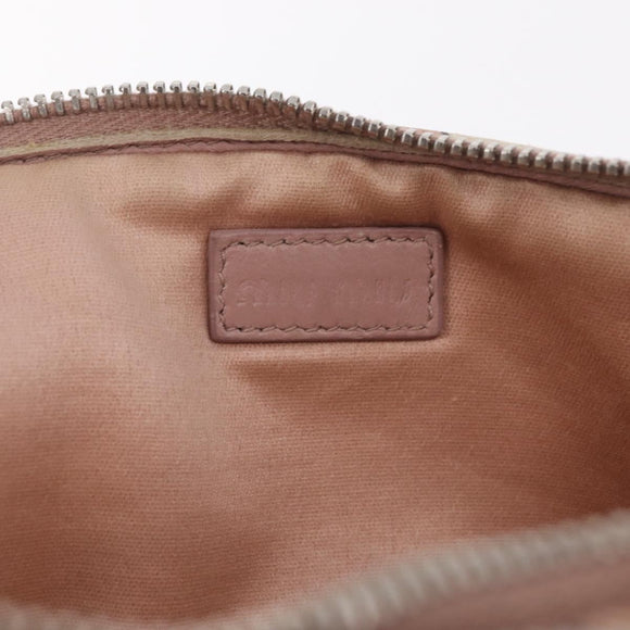 Miu Miu Shoulder Bag Leather Pink Silver Auth 211218A