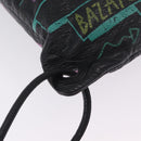 Balenciaga Graffiti Bazaar Drawstring Bag Leather Black 581779 Auth 211220V-13