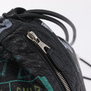 Balenciaga Graffiti Bazaar Drawstring Bag Leather Black 581779 Auth 211220V-16
