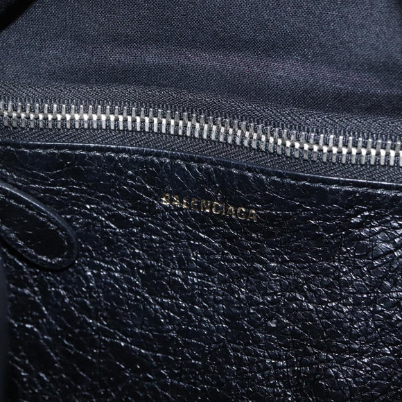 Balenciaga Graffiti Bazaar Drawstring Bag Leather Black 581779 Auth 211220V