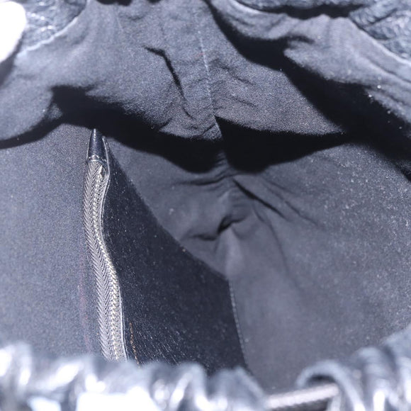 Balenciaga Graffiti Bazaar Drawstring Bag Leather Black 581779 Auth 211220V