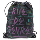 Balenciaga Graffiti Bazaar Drawstring Bag Leather Black 581779 Auth 211220V-3