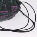 Balenciaga Graffiti Bazaar Drawstring Bag Leather Black 581779 Auth 211220V-7