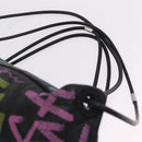Balenciaga Graffiti Bazaar Drawstring Bag Leather Black 581779 Auth 211220V-8