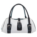 LOEWE Hand Bag Leather White Silver Auth 211222V-2