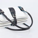 LOEWE Hand Bag Leather White Silver Auth 211222V-8
