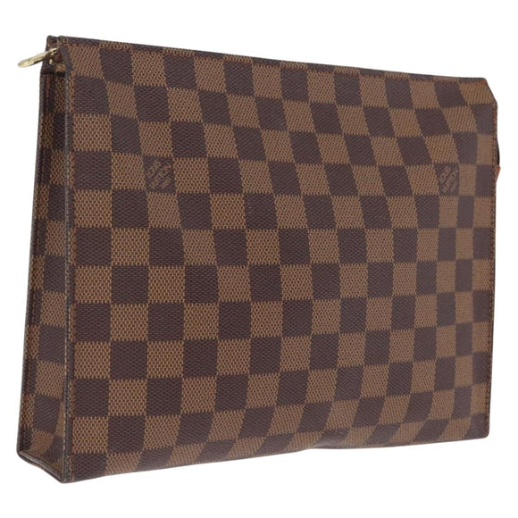 LOUIS VUITTON Damier Ebene Poche Toilette 26 Pouch N47543 LV Auth 211223
