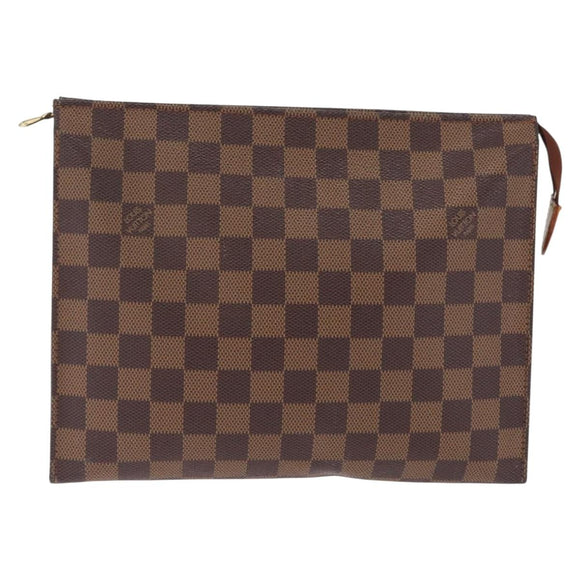 LOUIS VUITTON Damier Ebene Poche Toilette 26 Pouch N47543 LV Auth 211223
