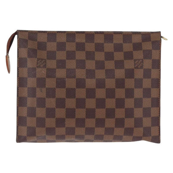 LOUIS VUITTON Damier Ebene Poche Toilette 26 Pouch N47543 LV Auth 211223