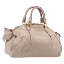 Miu Miu Hand Bag Vitellolux 2way Pink Gold Auth 211226-1