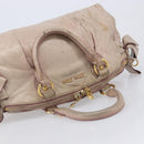 Miu Miu Hand Bag Vitellolux 2way Pink Gold Auth 211226-12