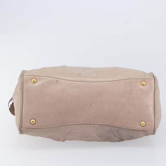 Miu Miu Hand Bag Vitellolux 2way Pink Gold Auth 211226