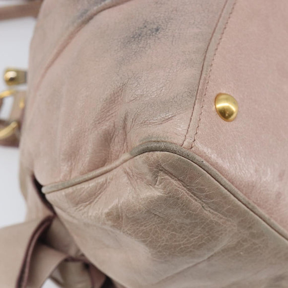 Miu Miu Hand Bag Vitellolux 2way Pink Gold Auth 211226
