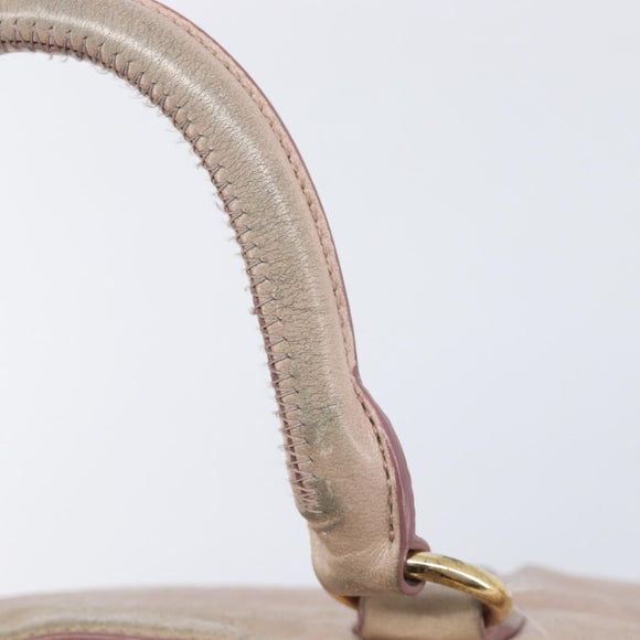 Miu Miu Hand Bag Vitellolux 2way Pink Gold Auth 211226