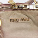 Miu Miu Hand Bag Vitellolux 2way Pink Gold Auth 211226-25
