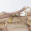 Miu Miu Hand Bag Vitellolux 2way Pink Gold Auth 211226-26