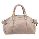 Miu Miu Hand Bag Vitellolux 2way Pink Gold Auth 211226-3