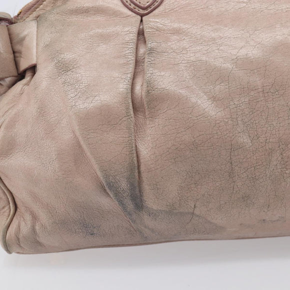 Miu Miu Hand Bag Vitellolux 2way Pink Gold Auth 211226
